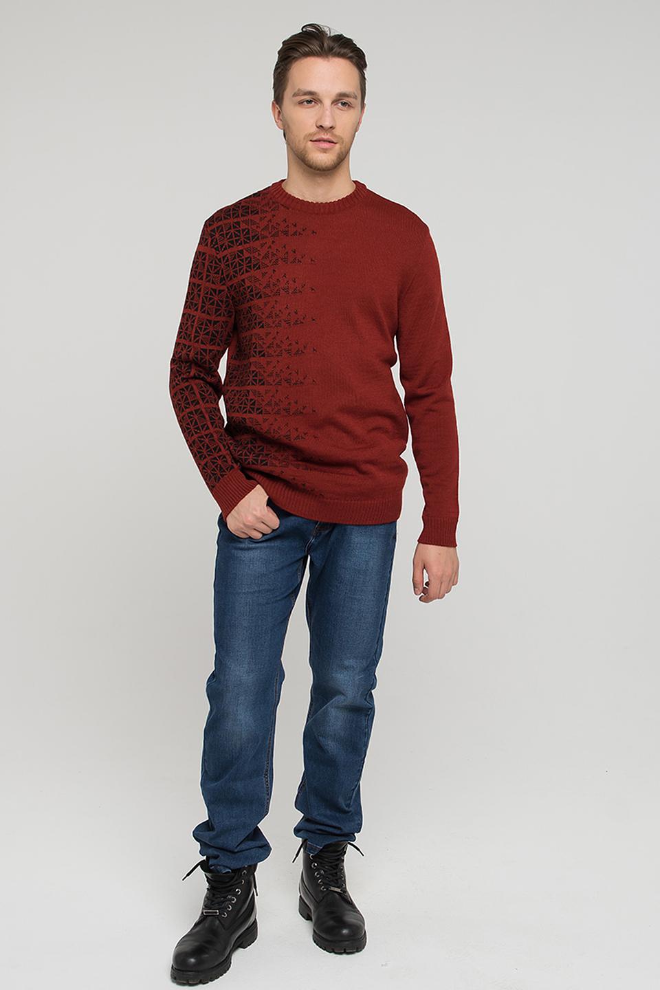 Джемпер VAY с узором бордовый