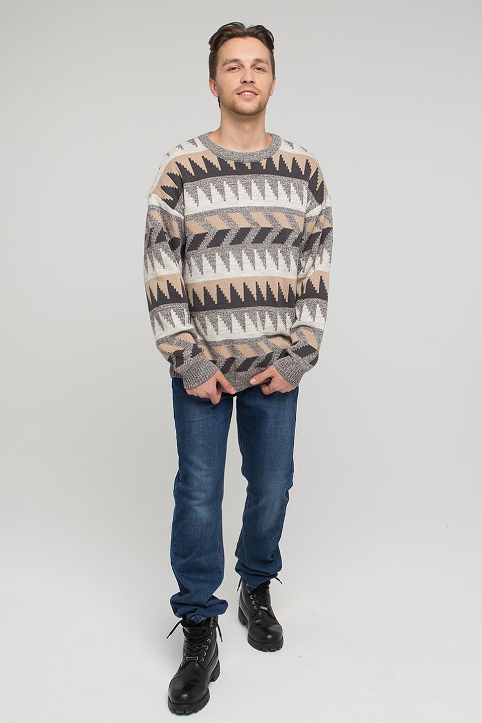 Джемпер VAY мужской с узором серый