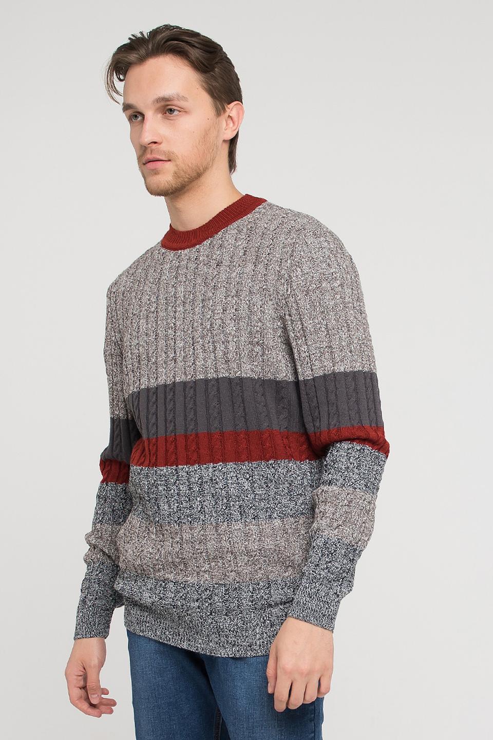 Джемпер VAY мужской в полоску серый