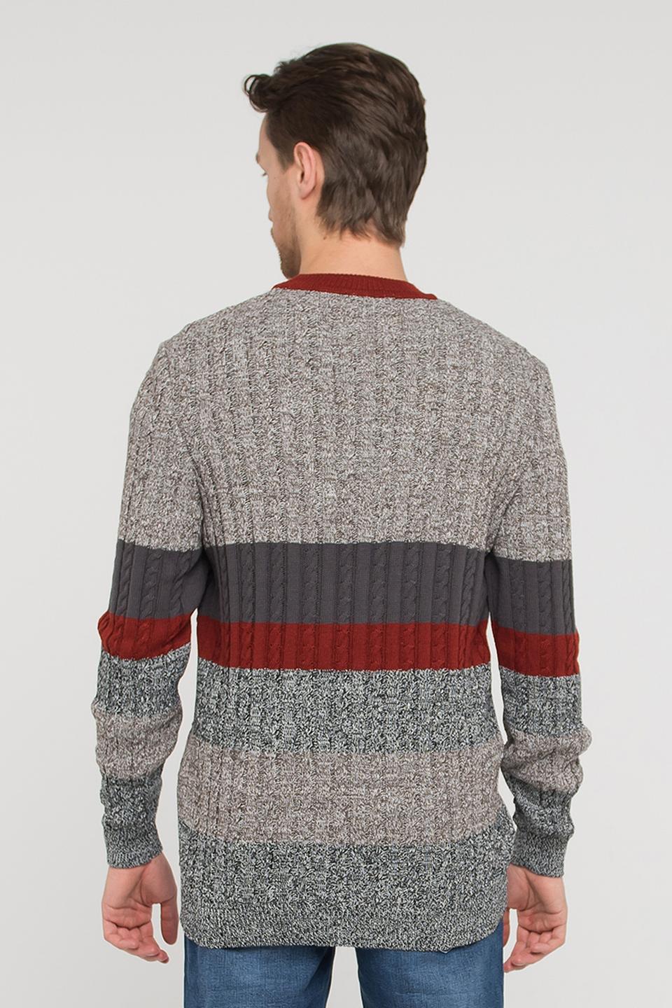 Джемпер VAY мужской в полоску серый