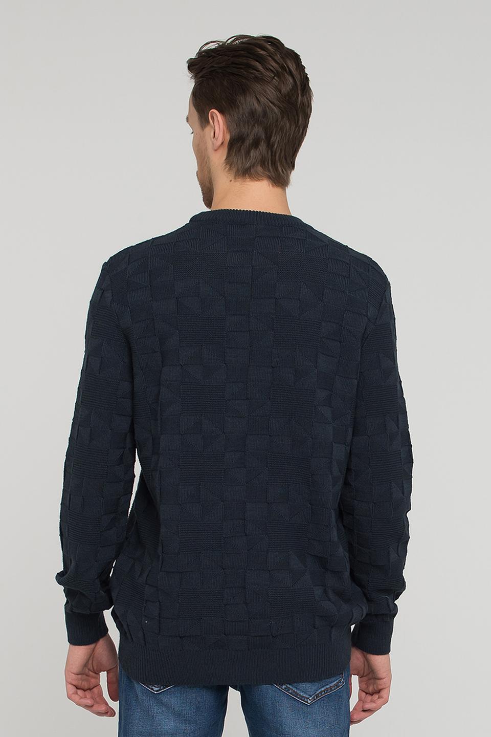 Джемпер VAY мужской тёмно-синий с узором