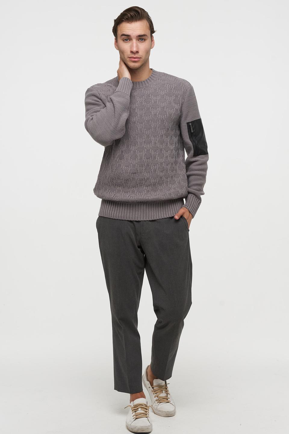 Джемпер VAY мужской серый с текстурой