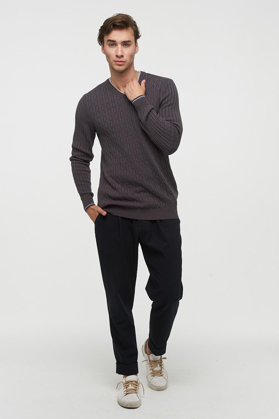 Джемпер VAY мужской серый с V-образным вырезом