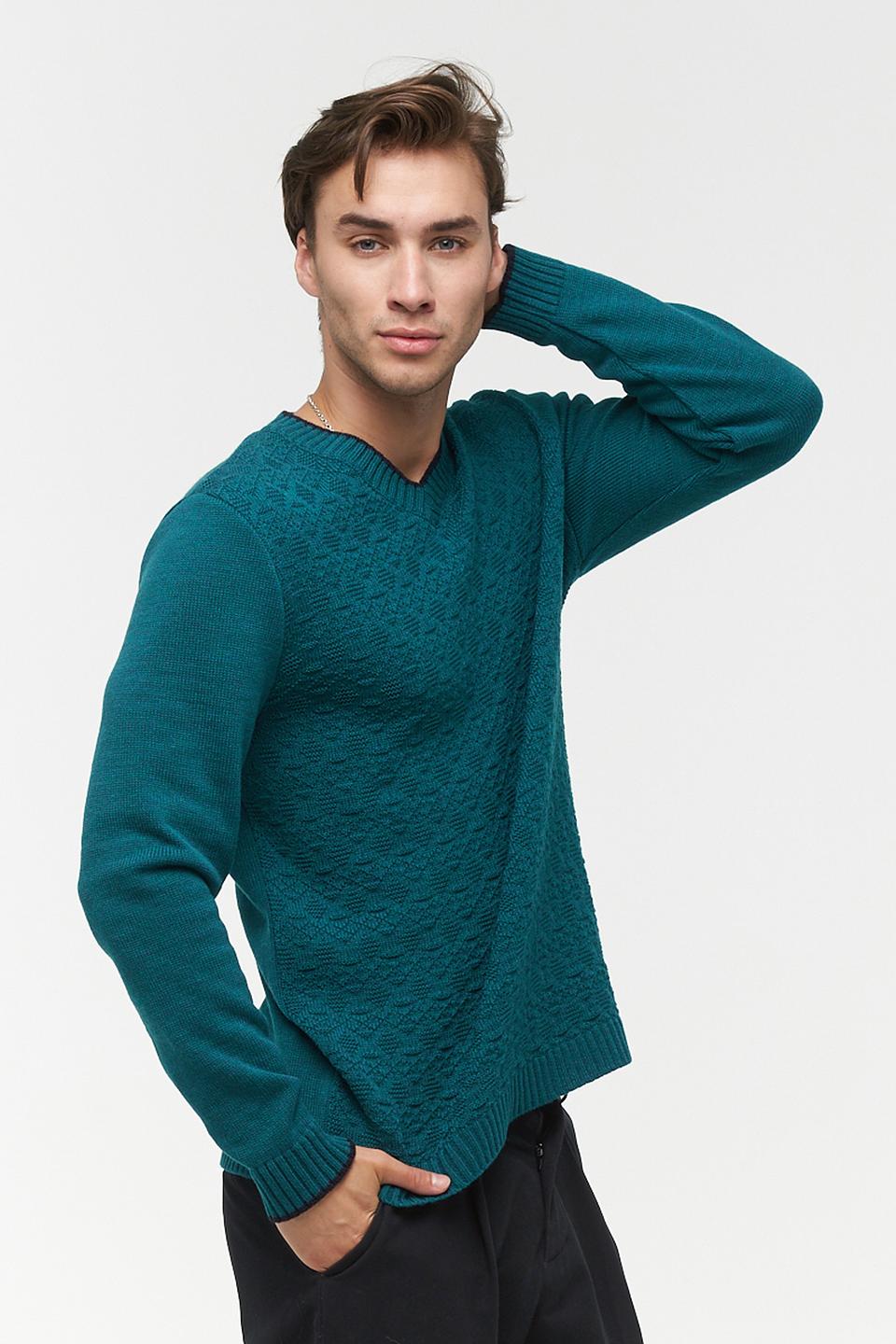 Пуловер VAY мужской изумрудный