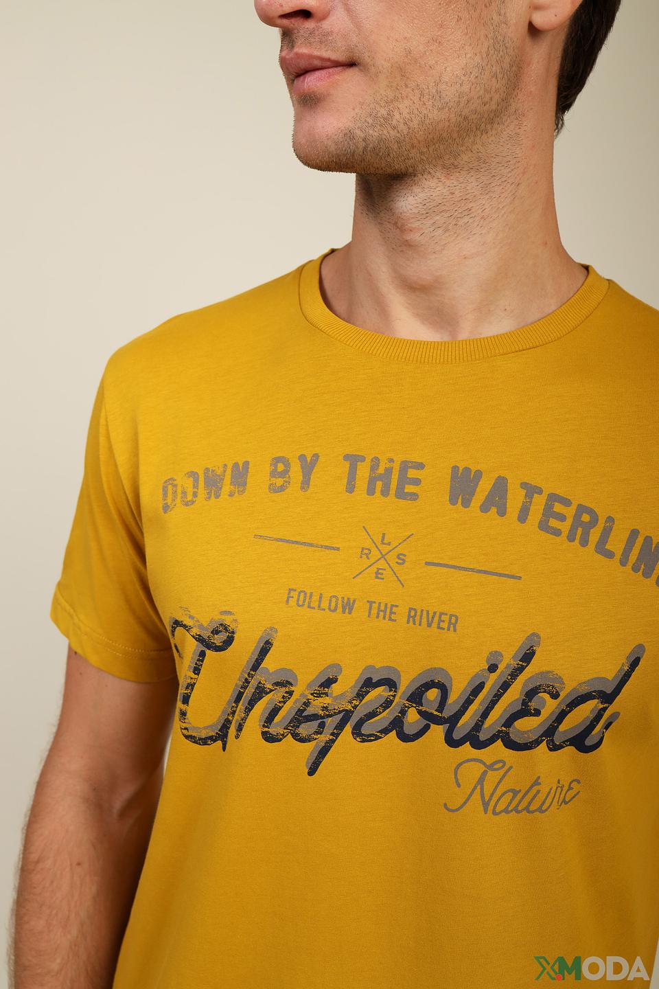 Футболка Lerros горчичная с принтом