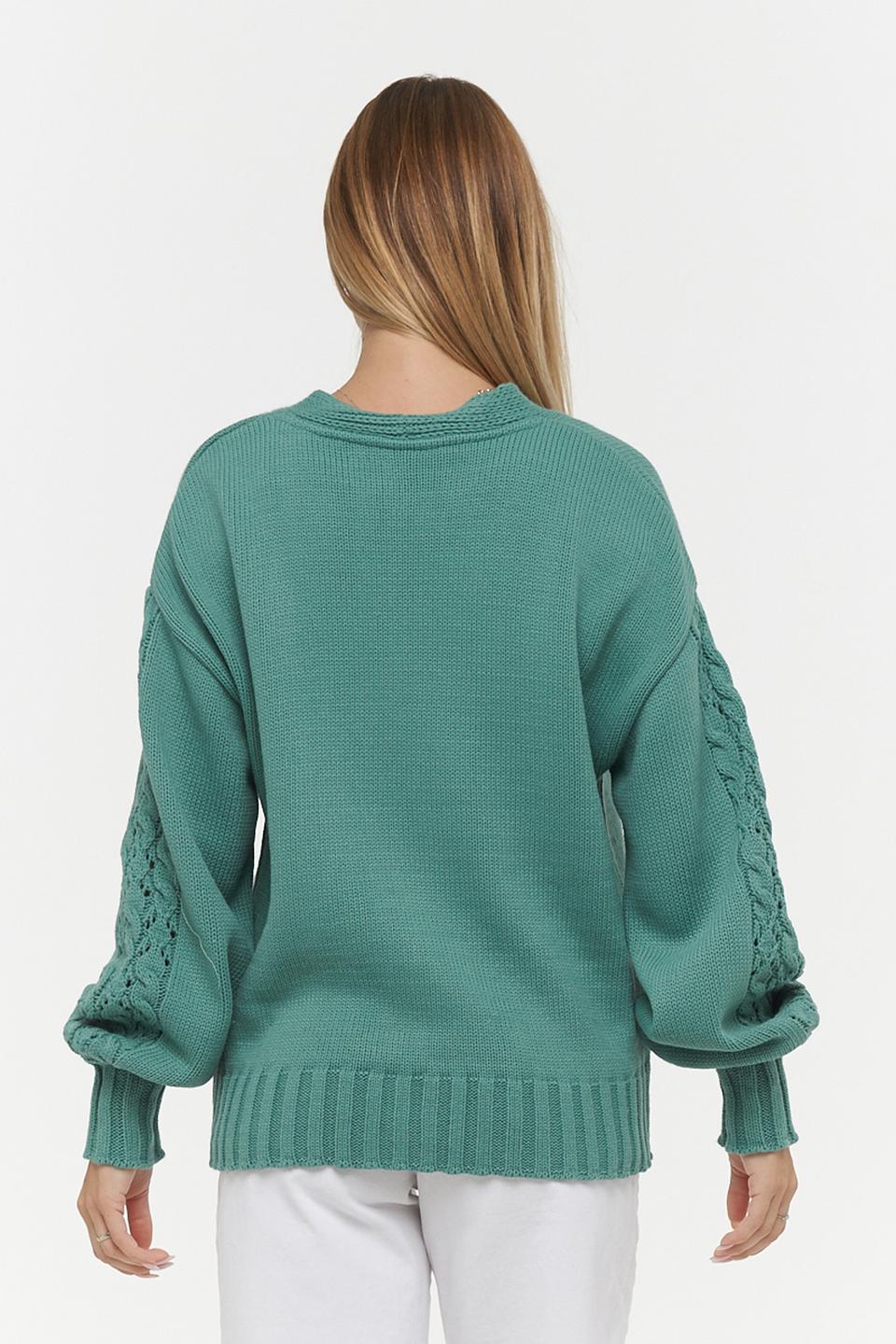 Кардиган VAY вязаный зелёный