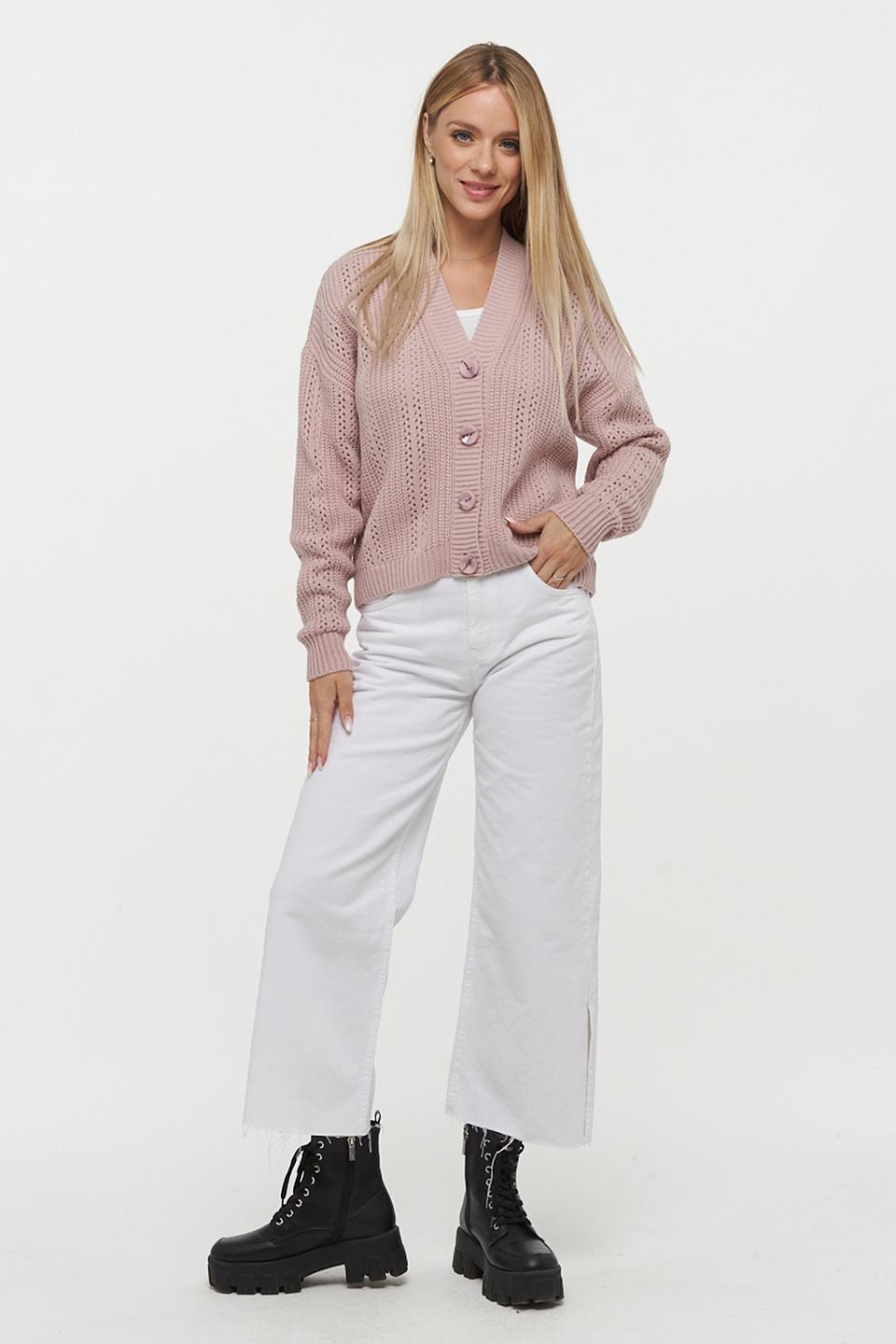 Жакет VAY вязаный розовый