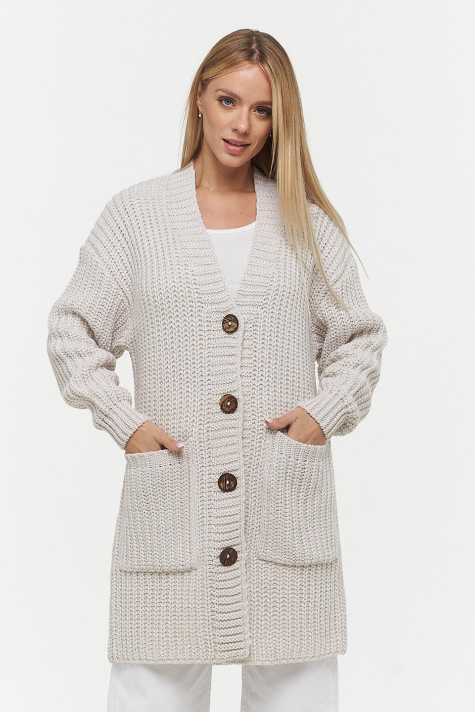 Кардиган VAY вязаный бежевый