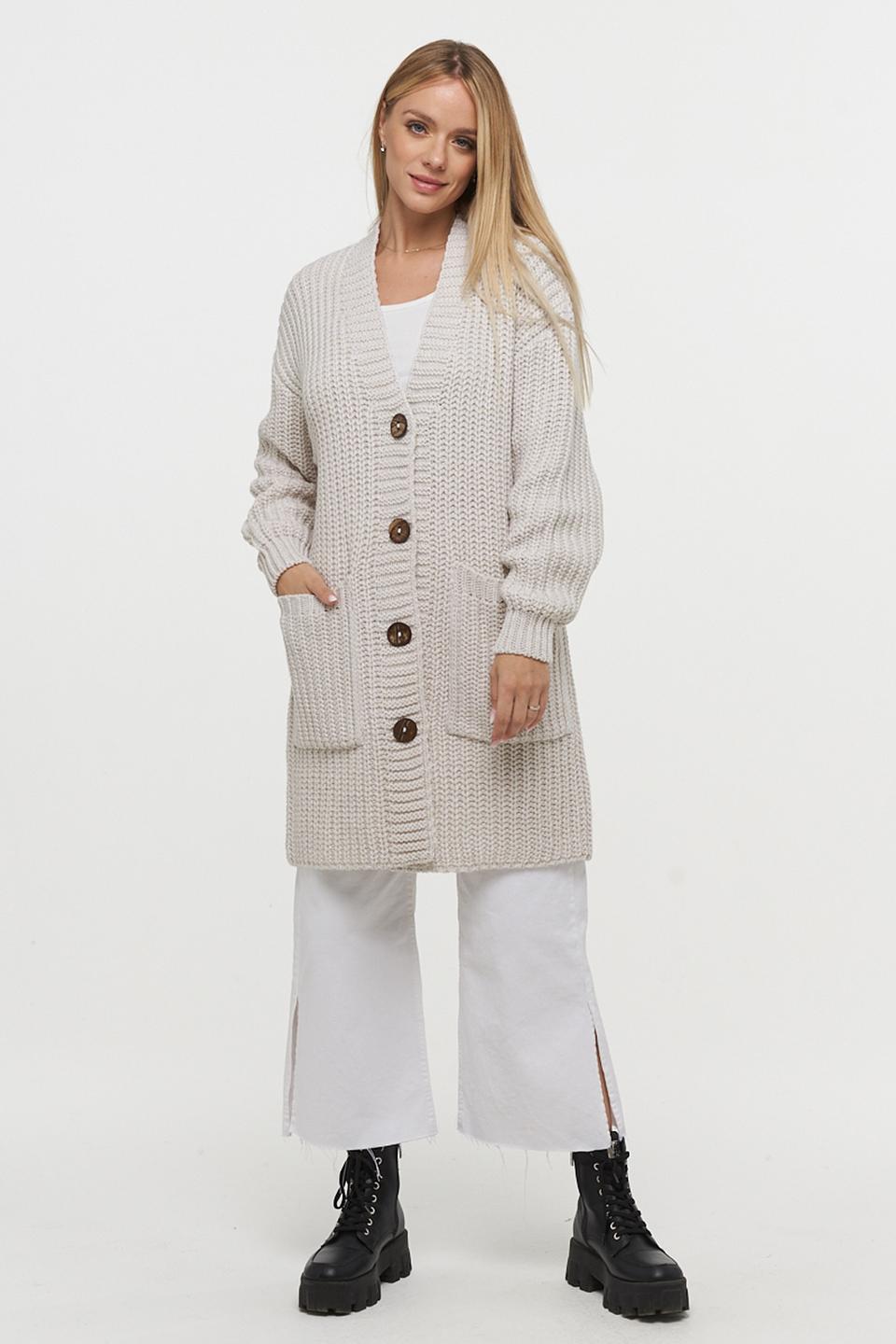 Кардиган VAY вязаный бежевый