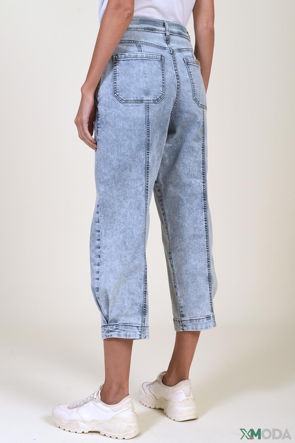 Брюки i Blues с поясом голубые