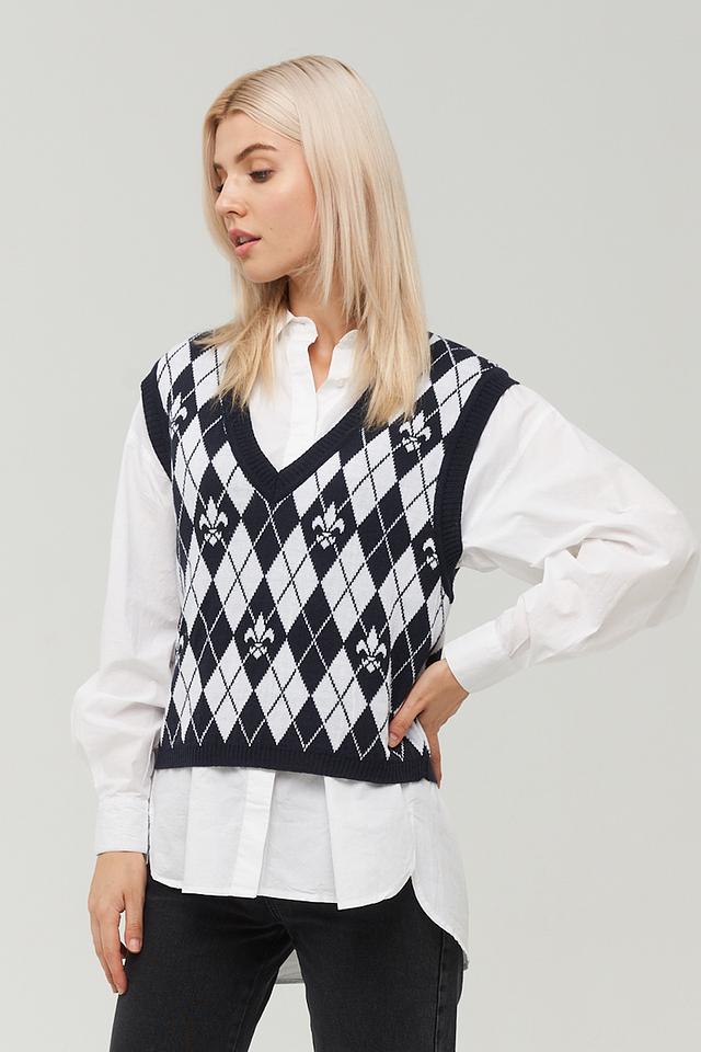 Жилет BE YOU в ромбик чёрный
