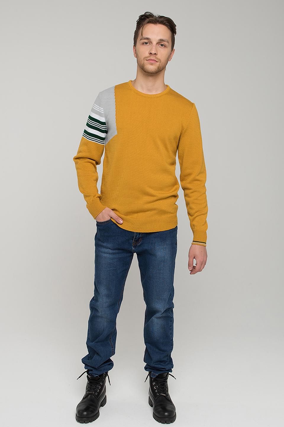 Джемпер BE YOU с контрастной вставкой