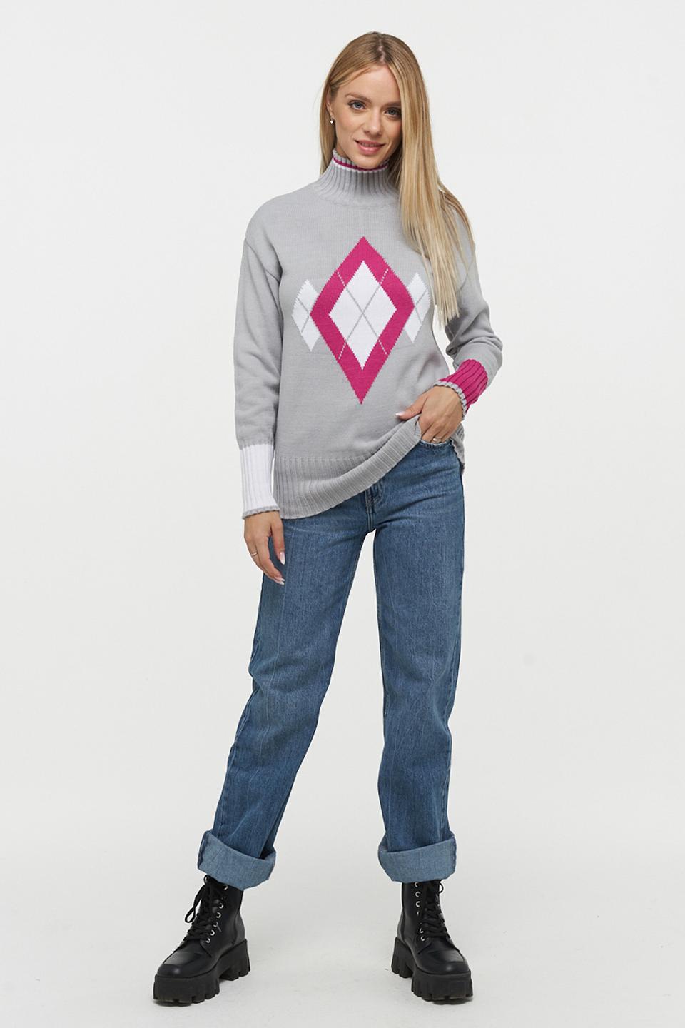 Водолазка BE YOU с ромбом серый