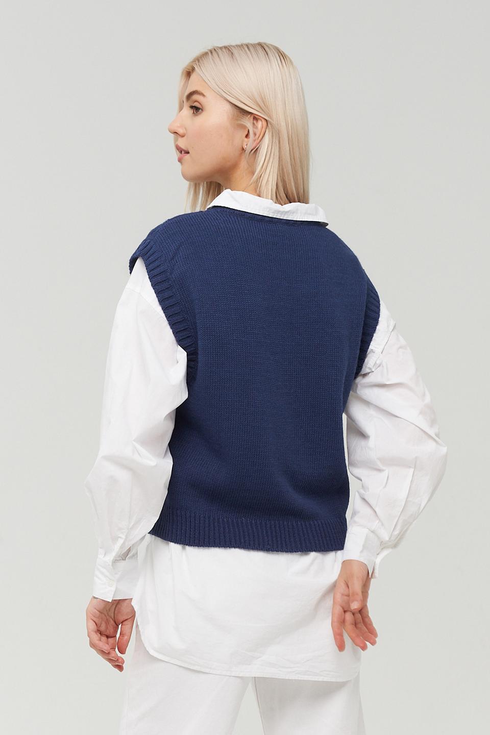 Жилет BE YOU вязаный синий