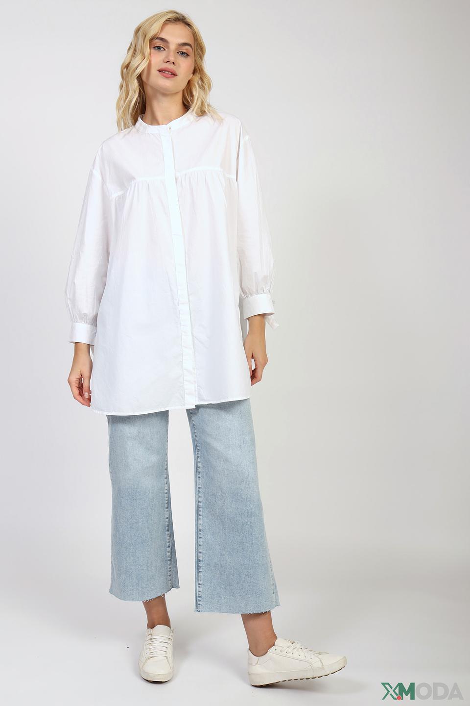 Блуза Rich and Royal белая с рукавами-фонариками