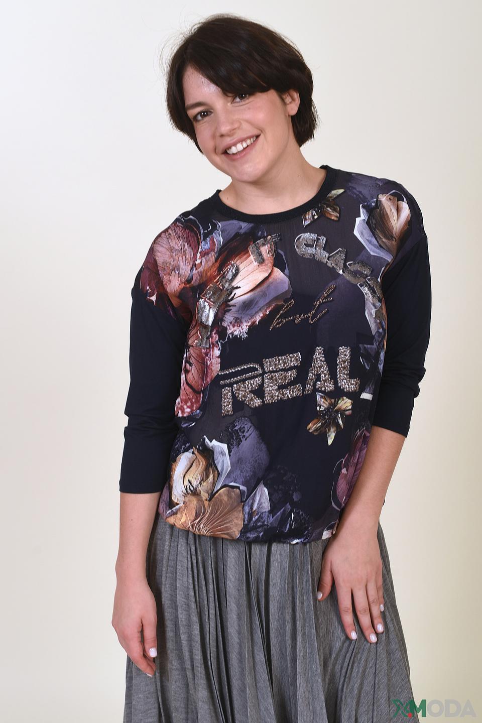 Лонгслив Betty Barclay с цветочным принтом, черный