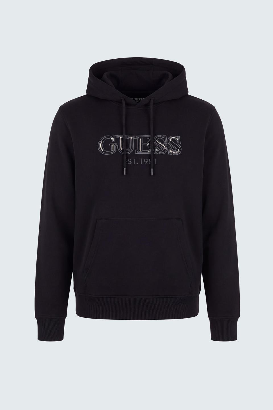 Чёрное худи Guess с логотипом