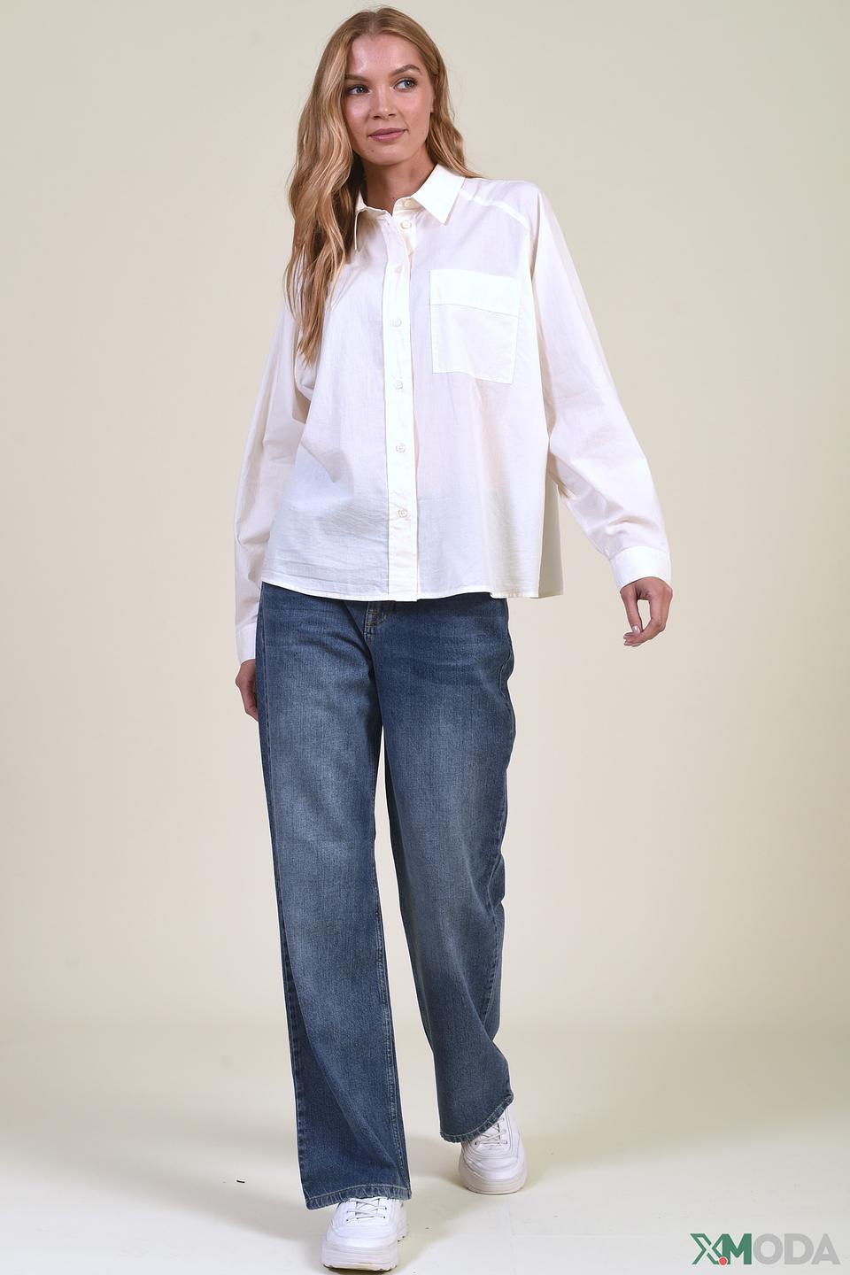 Рубашка Set женская белая с карманом