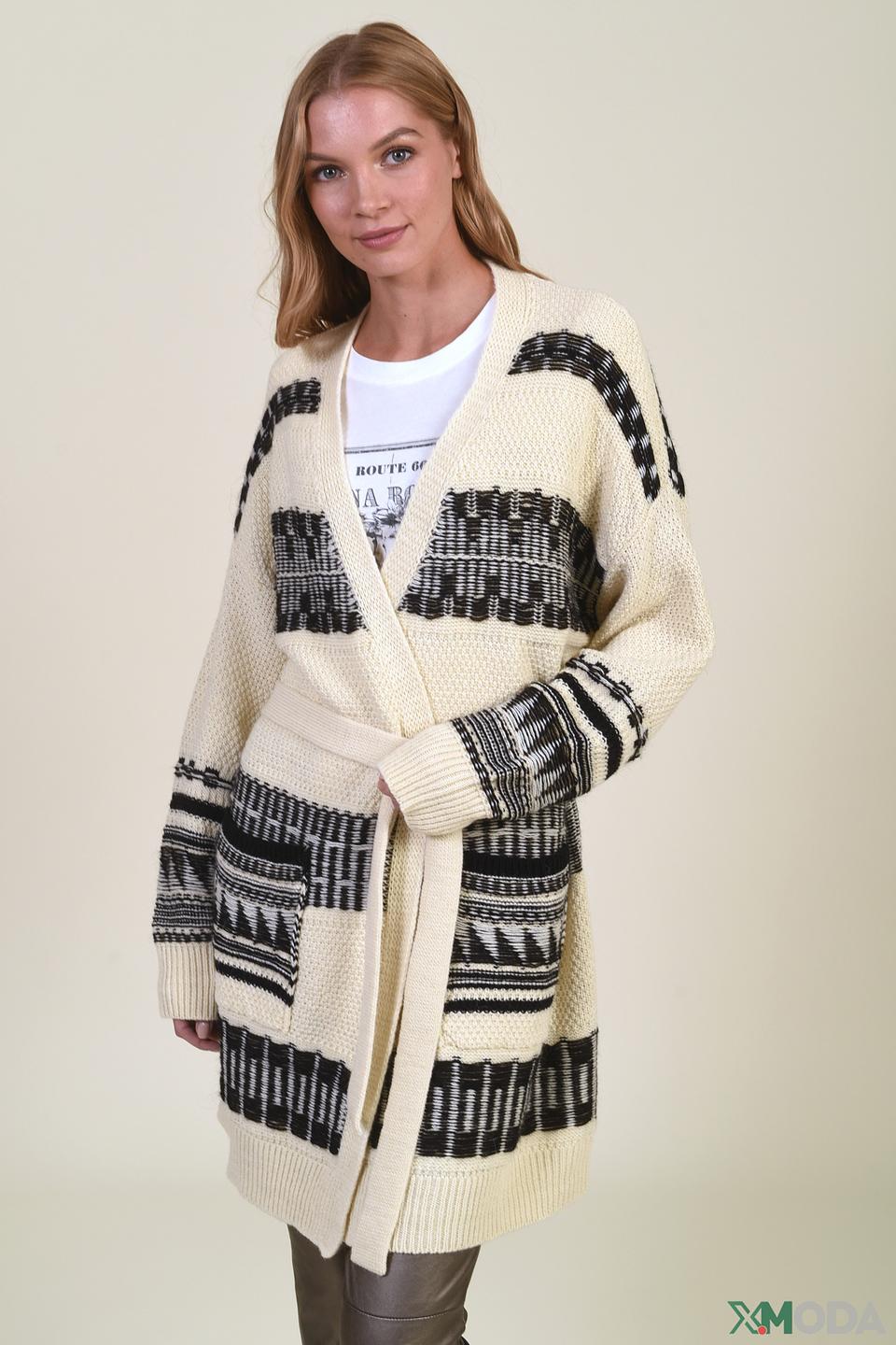 Жакет Set вязаный бежевый