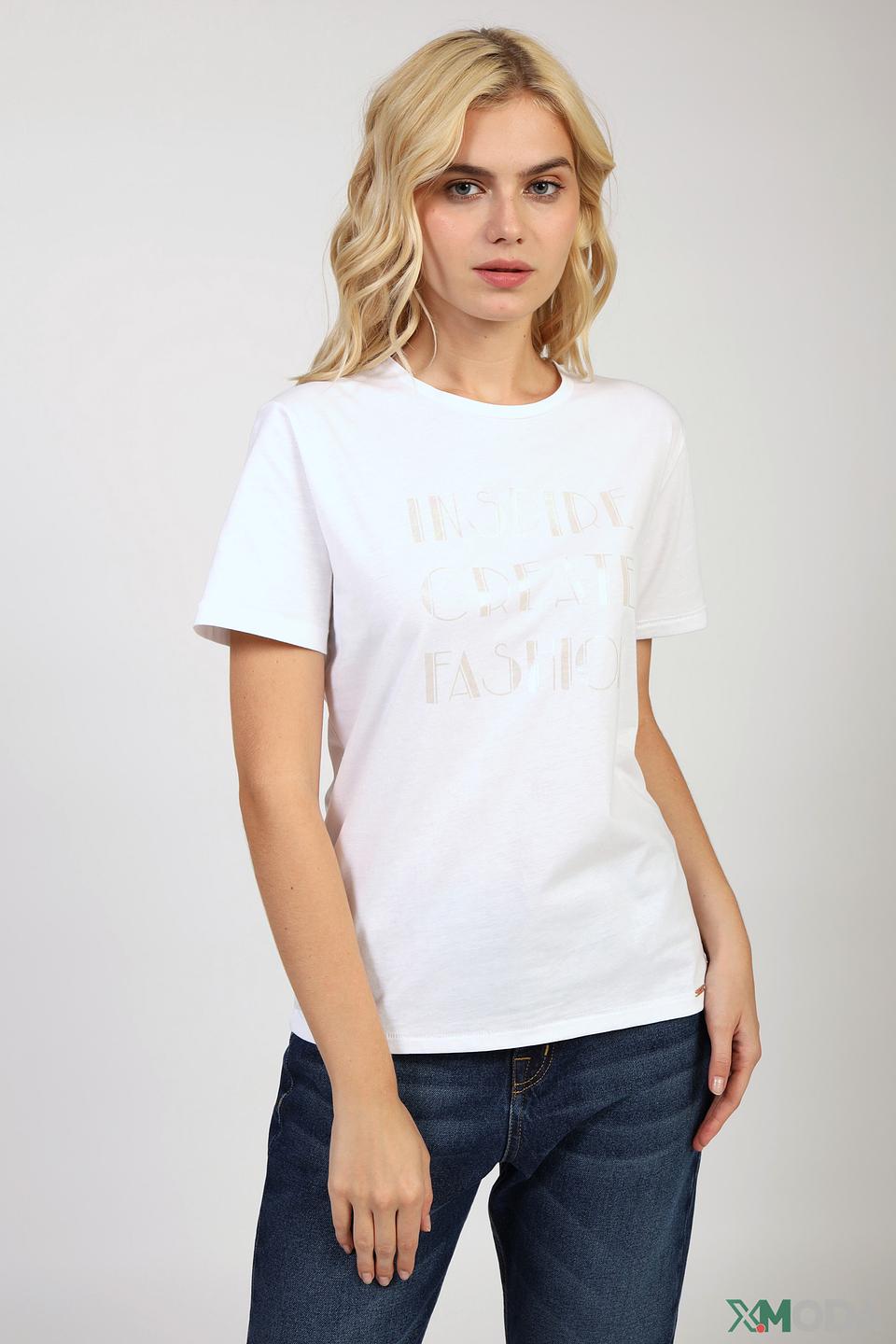 Футболка Cinque женская белая с принтом