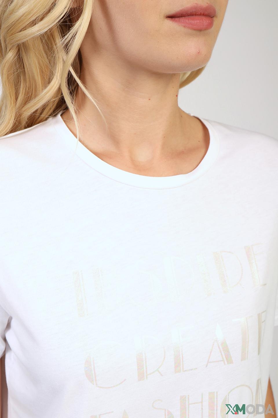 Футболка Cinque женская белая с принтом