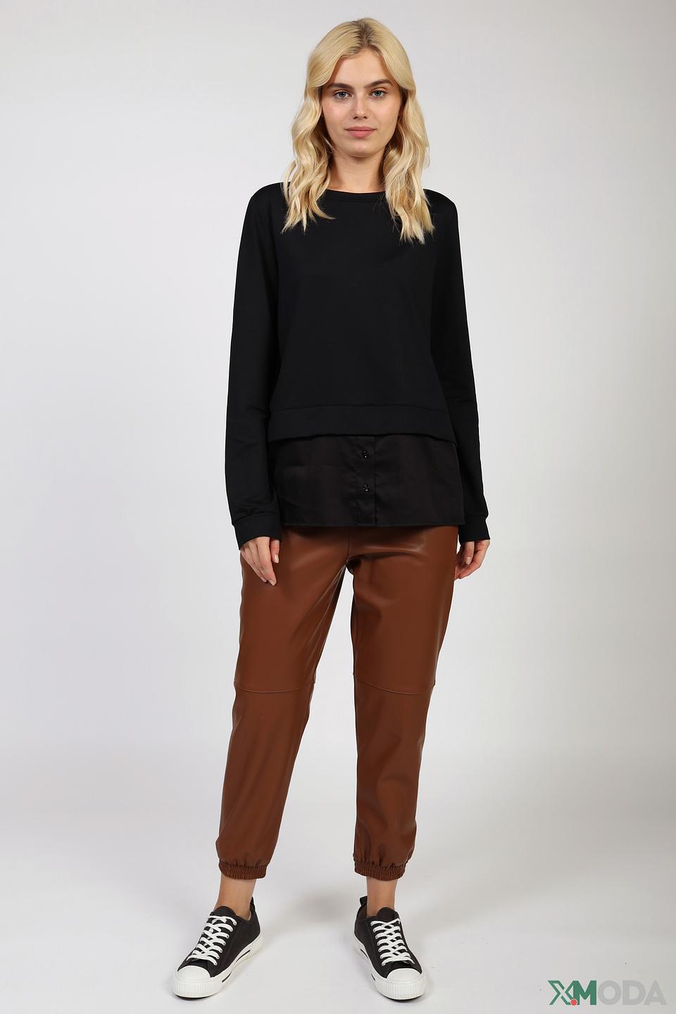 Джемпер Marc Cain с рубашечной вставкой, черный