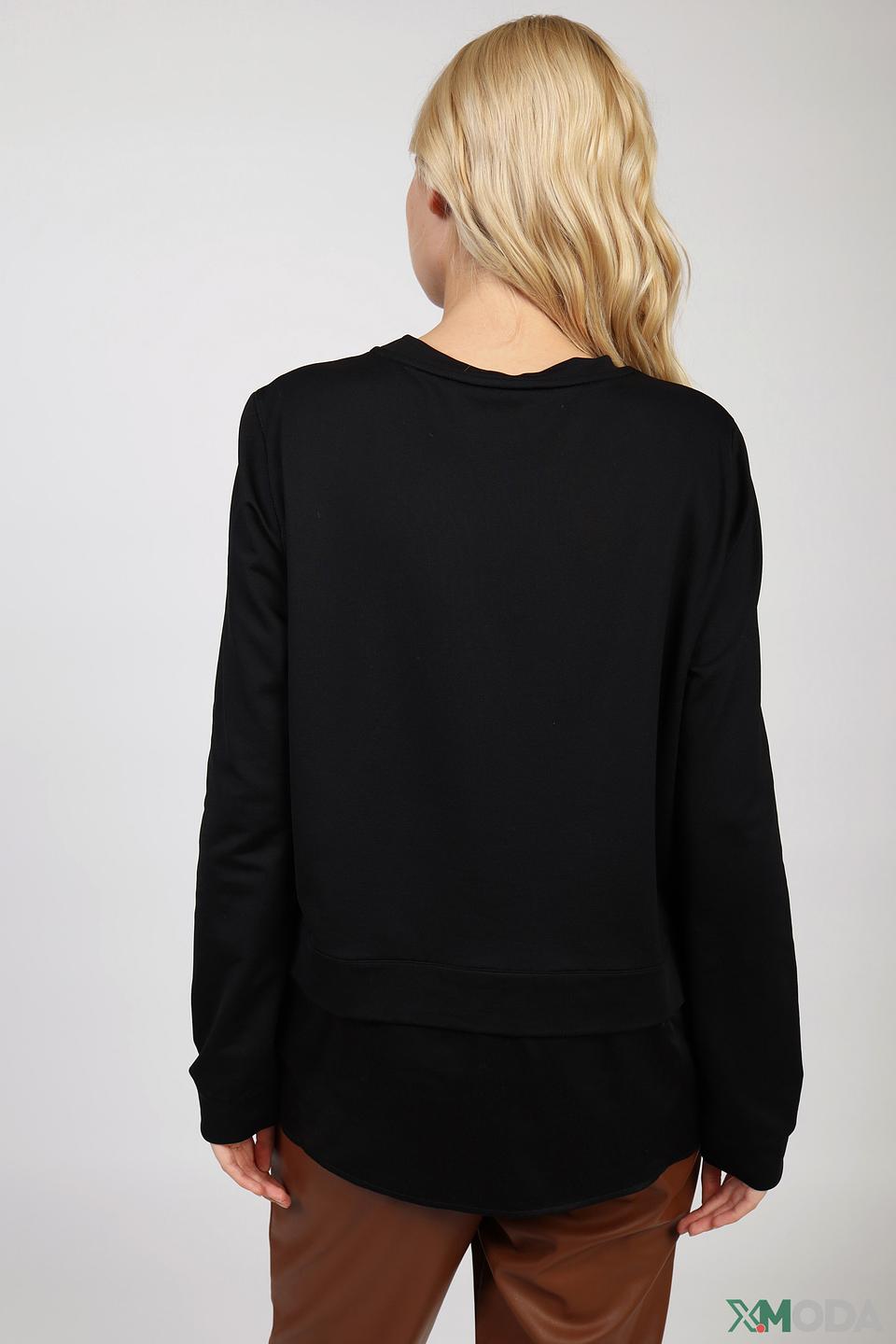 Джемпер Marc Cain с рубашечной вставкой, черный