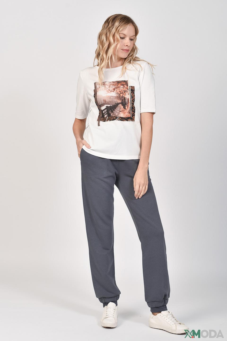 Футболка Lecomte с принтом белая