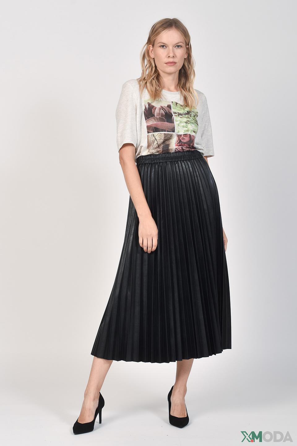 Юбка Oui плиссированная чёрная