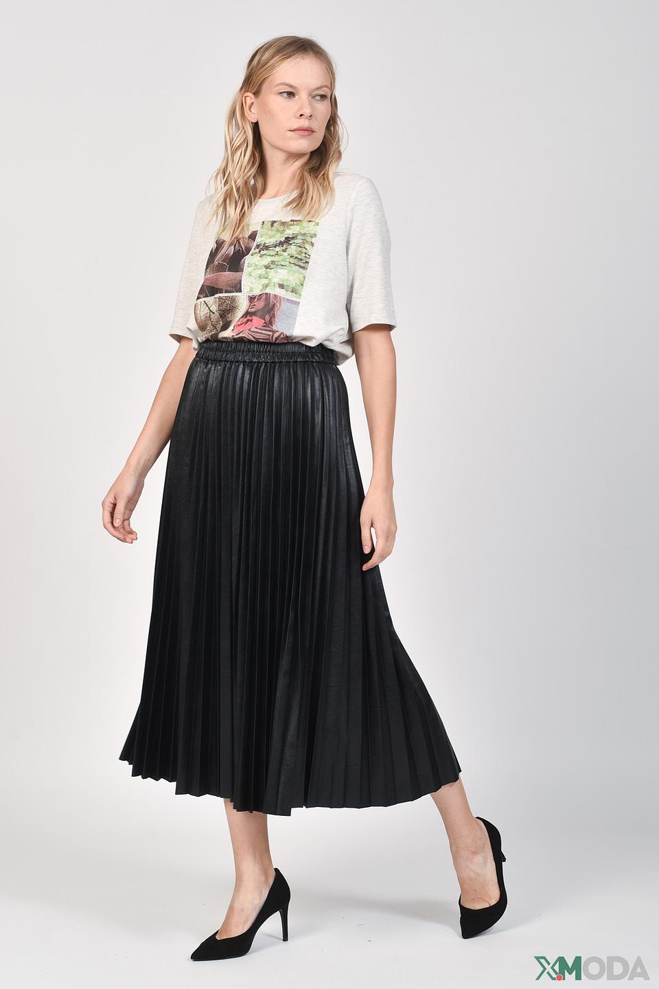 Юбка Oui плиссированная чёрная