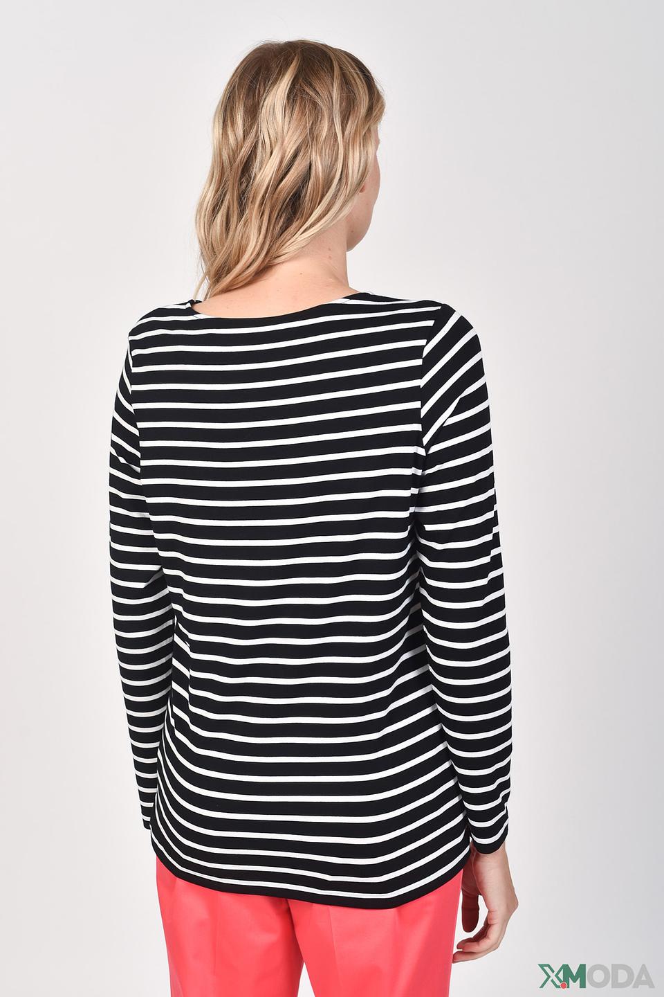 Лонгслив Bianca в полоску с принтом