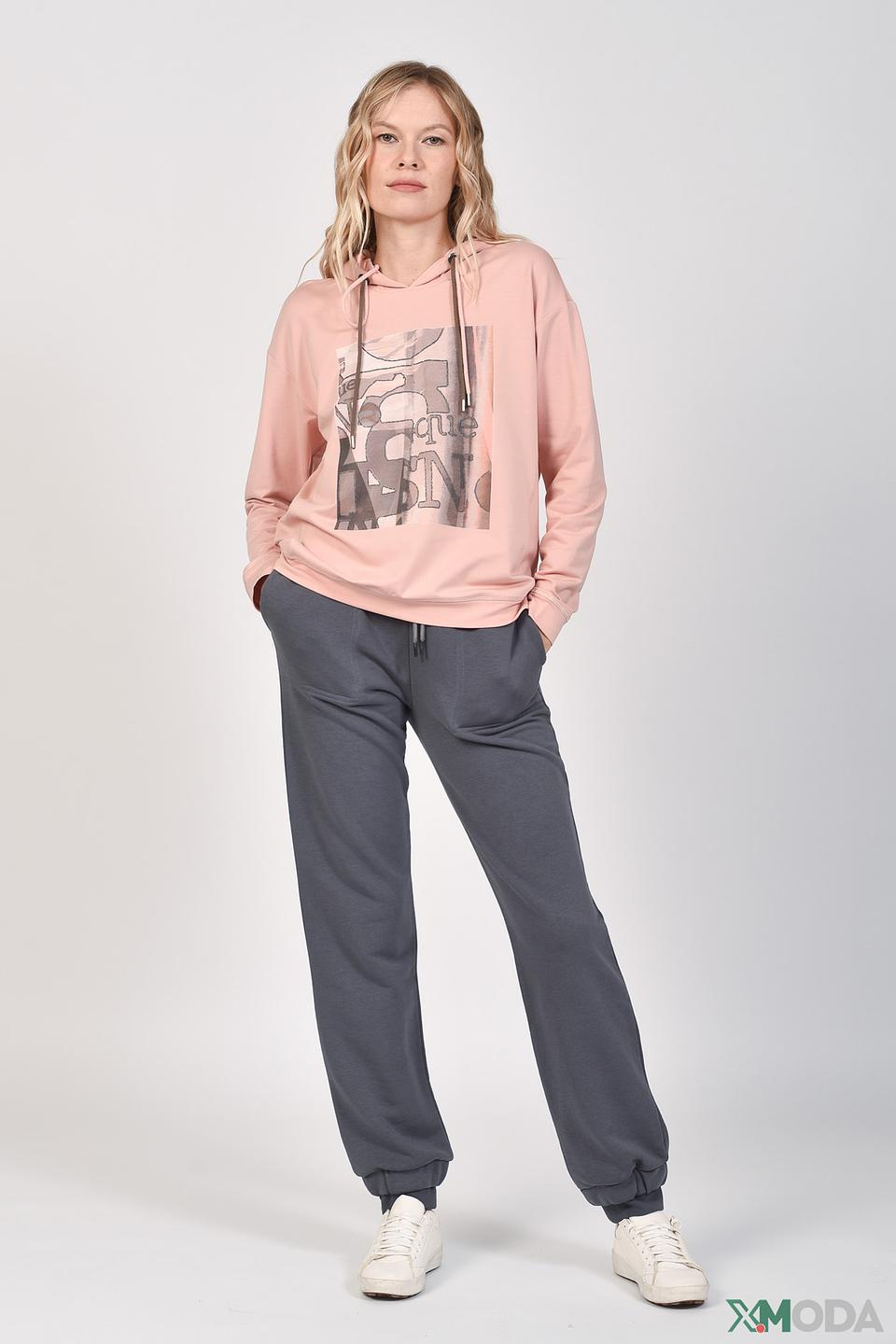 Пуловер Lecomte с капюшоном розовый