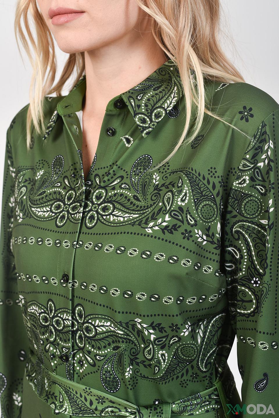 Платье Oui с принтом пейсли, зелёное