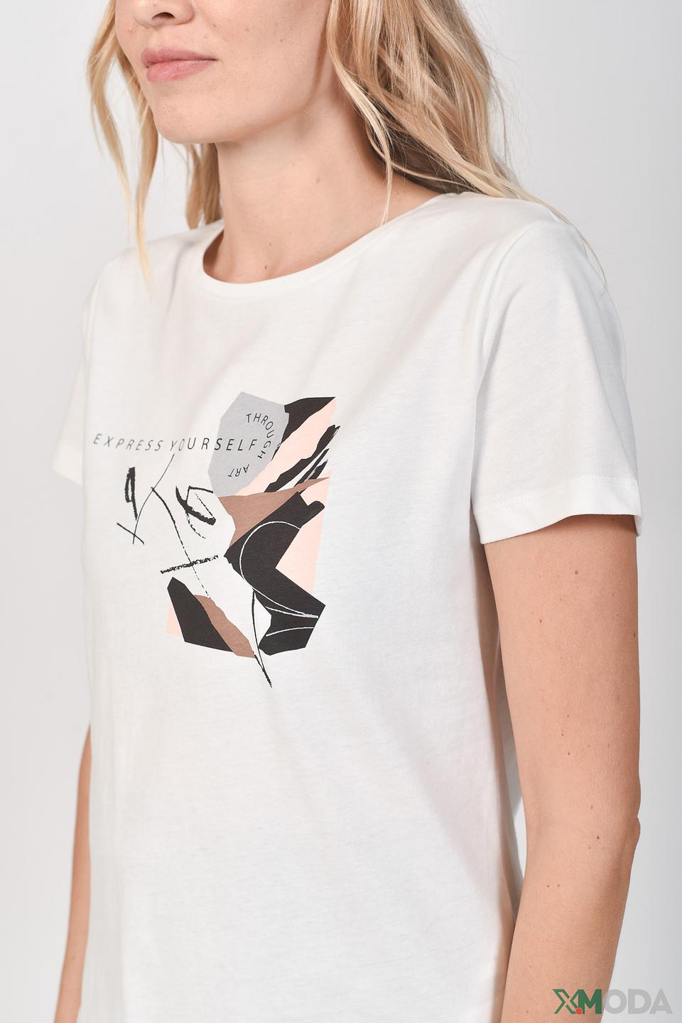 Футболка Taifun с принтом белая