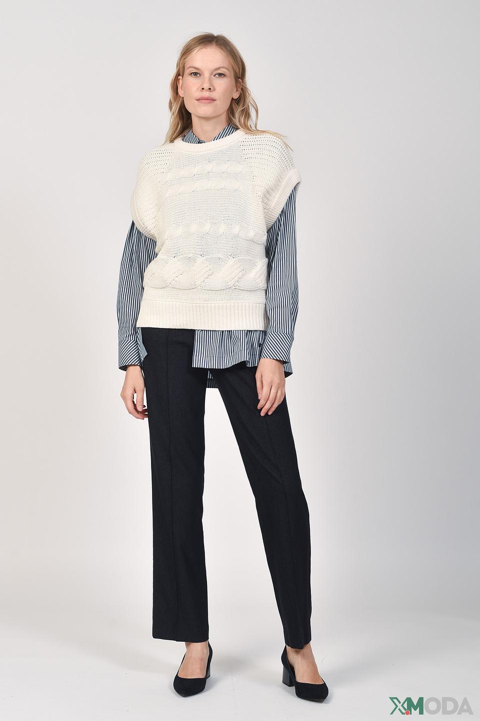 Жилет Oui вязаный кремовый