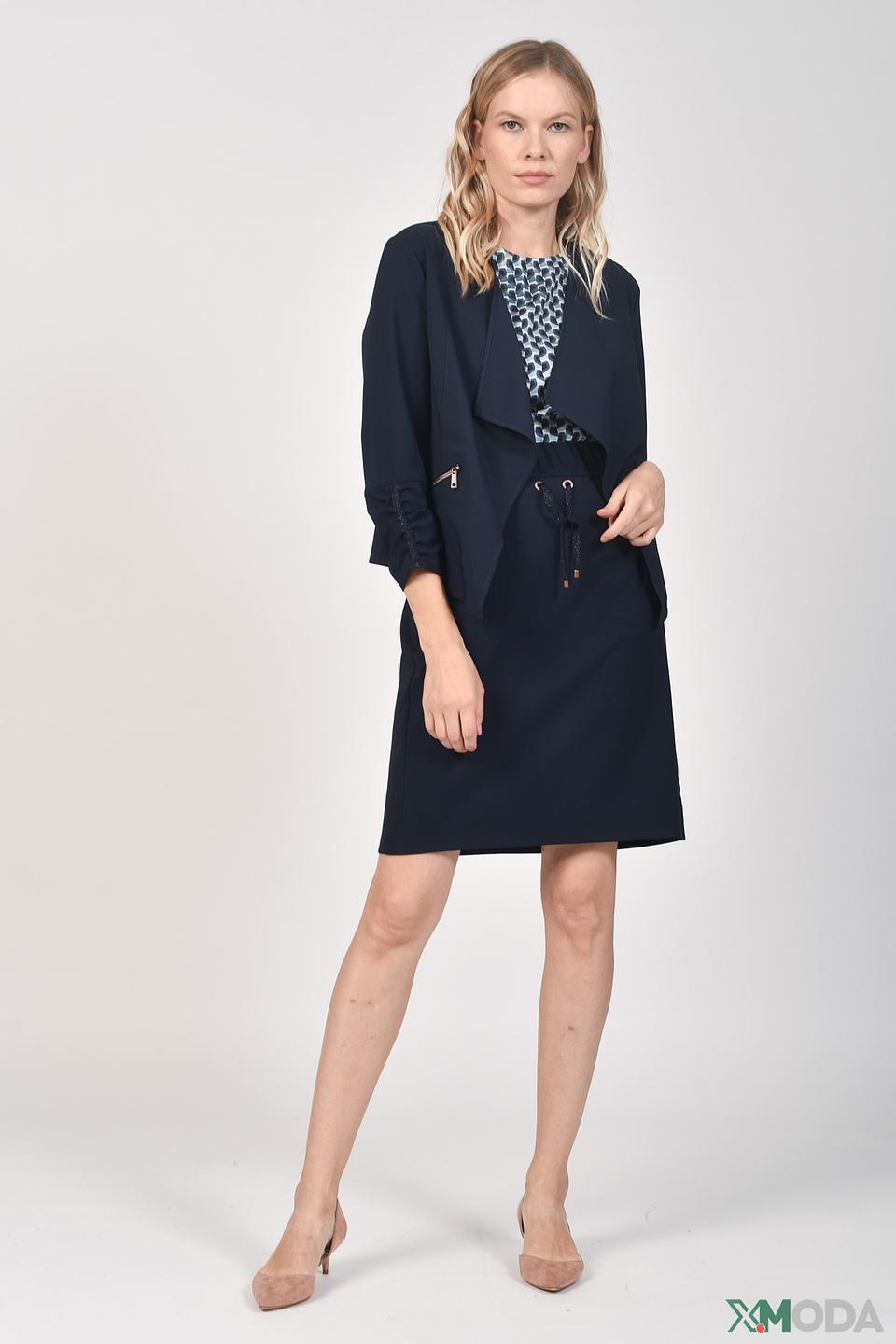 Юбка Betty Barclay темно-синяя с поясом