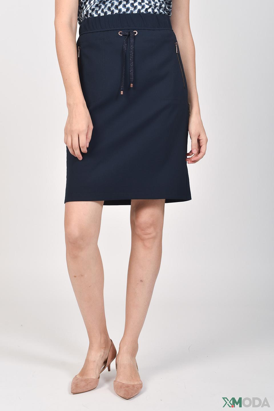 Юбка Betty Barclay темно-синяя с поясом