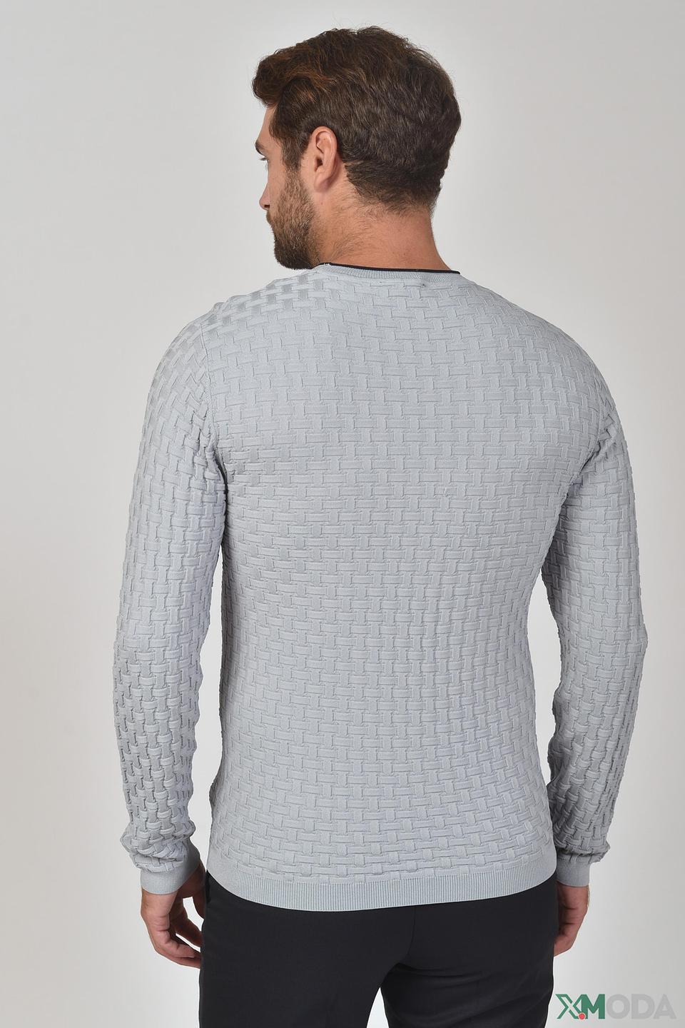 Джемпер Pezzo men серый с текстурой