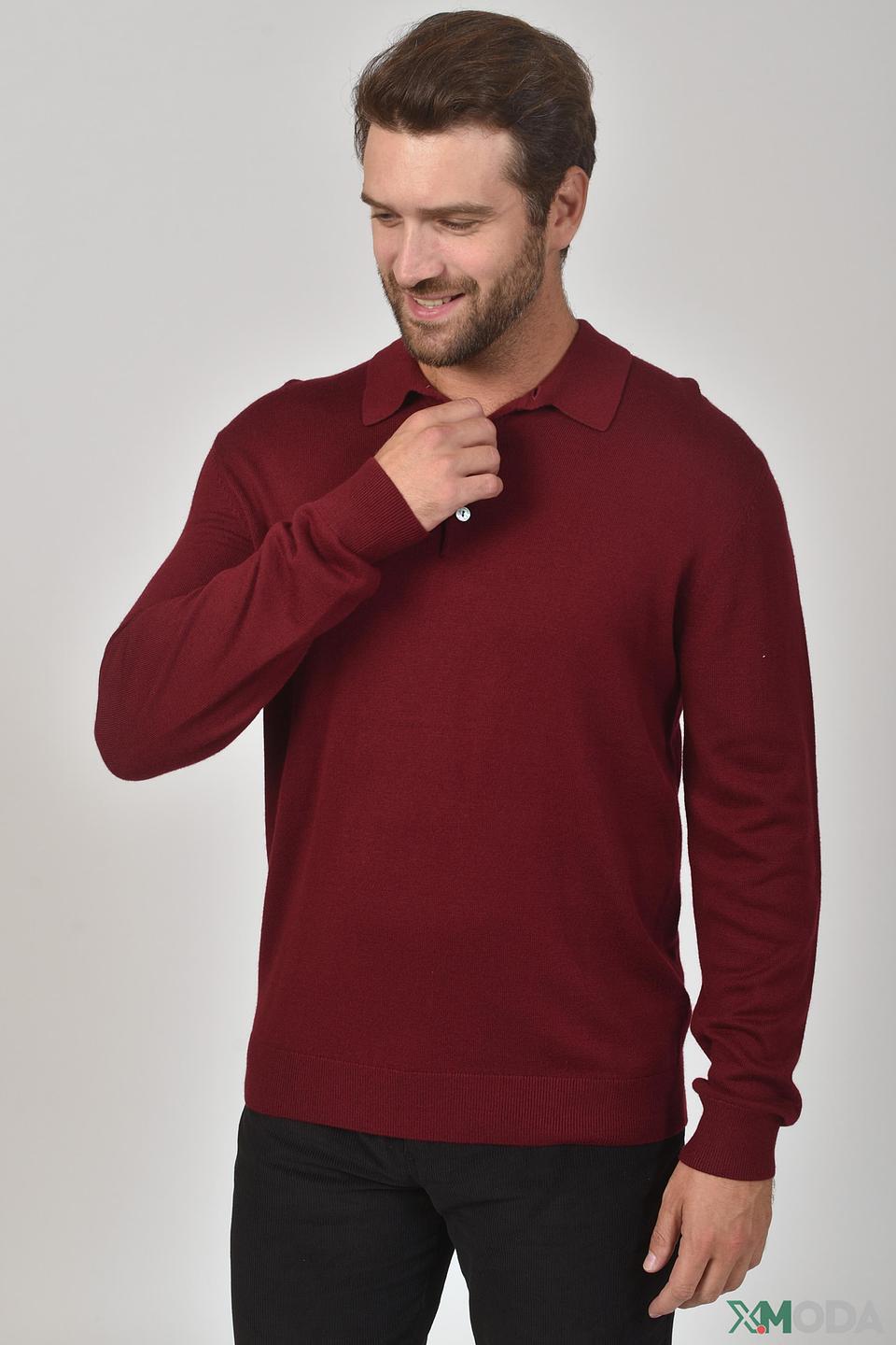 Джемпер поло Pezzo бордовый