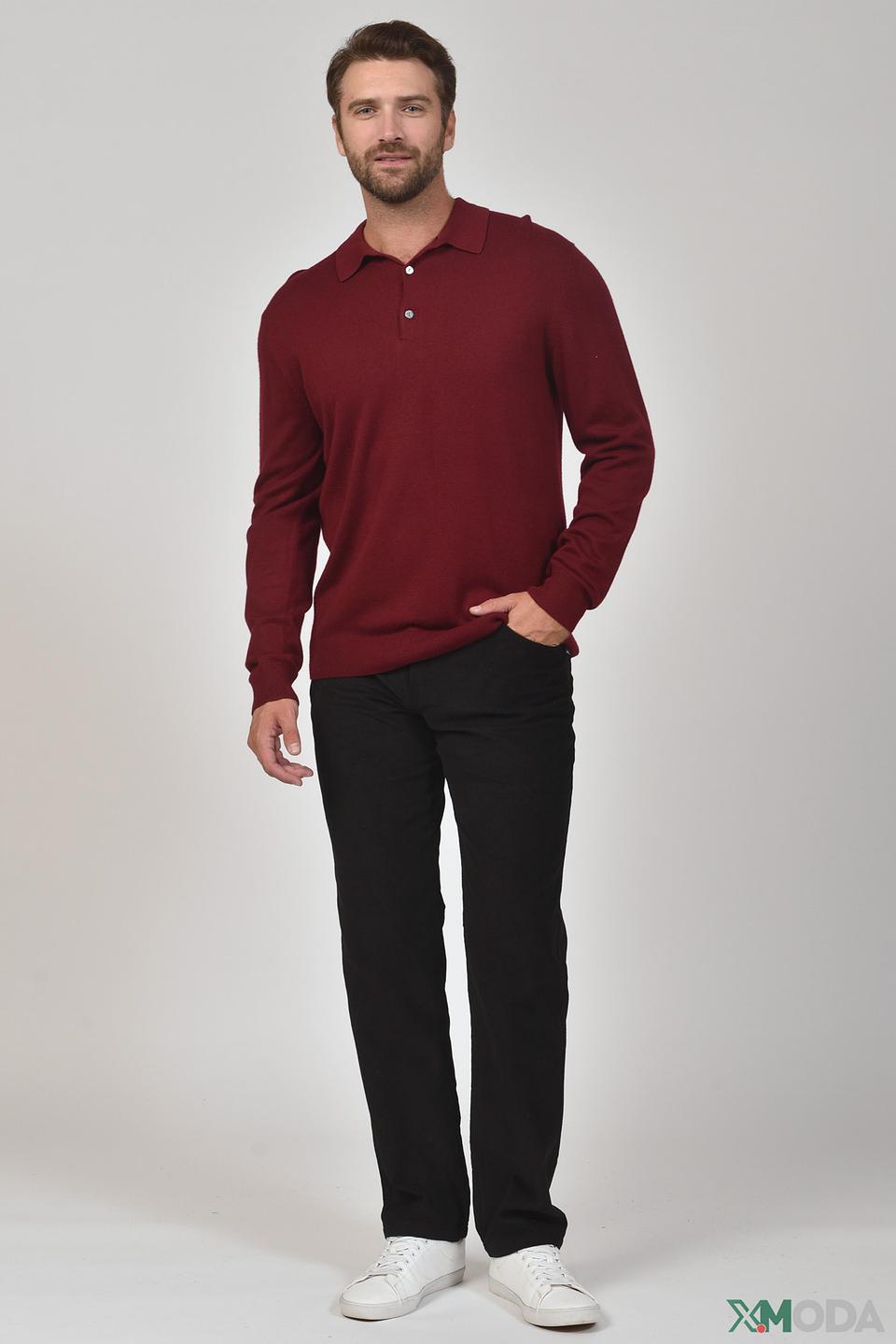 Джемпер поло Pezzo бордовый