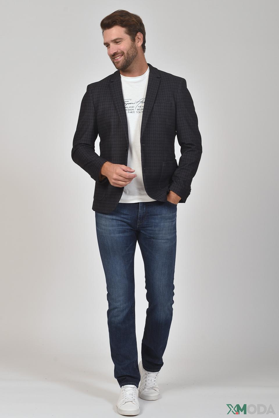 Пиджак Calamar в клетку серый