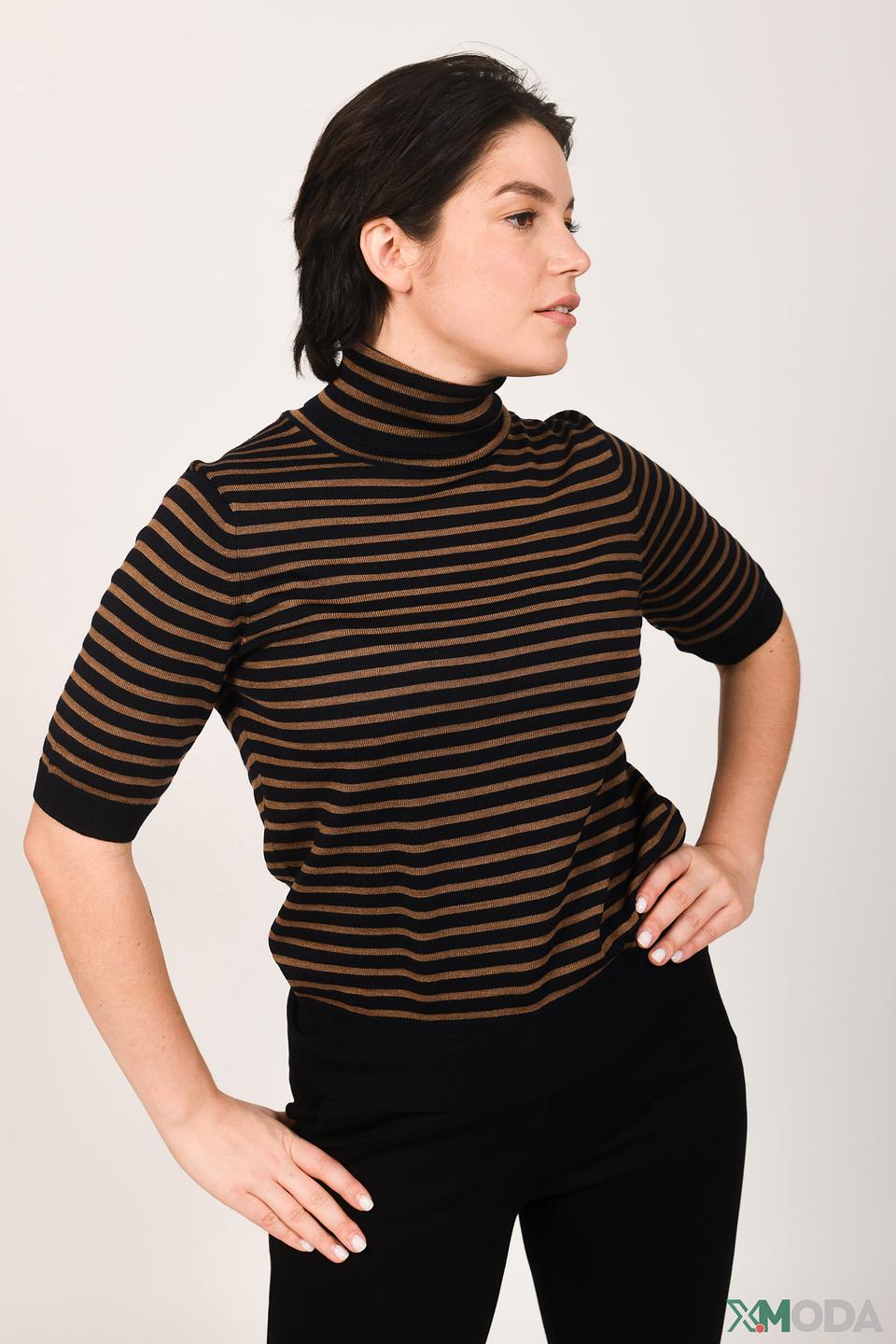 Водолазка Maerz в полоску коричневая