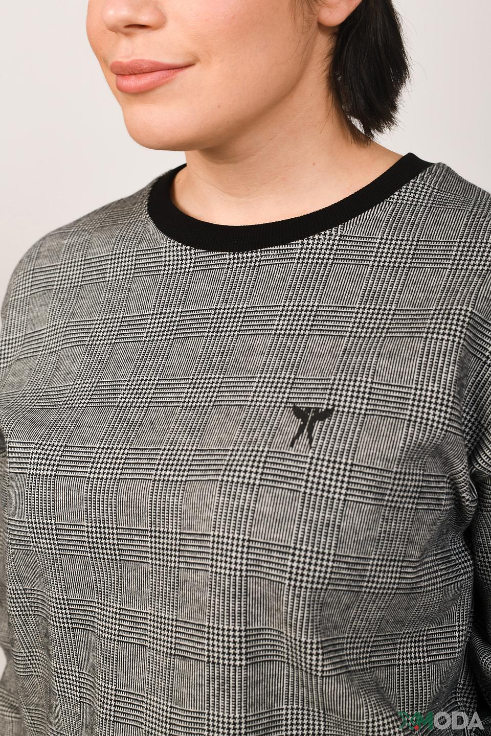 Пуловер Angels в клетку серый