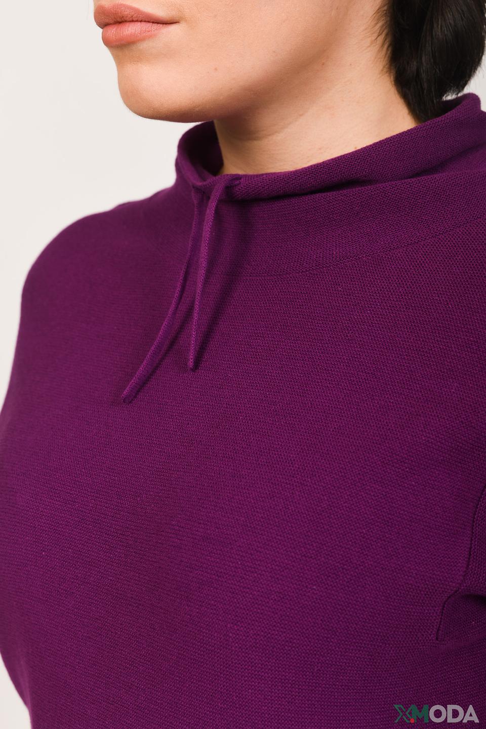 Пуловер Oui с капюшоном фиолетовый
