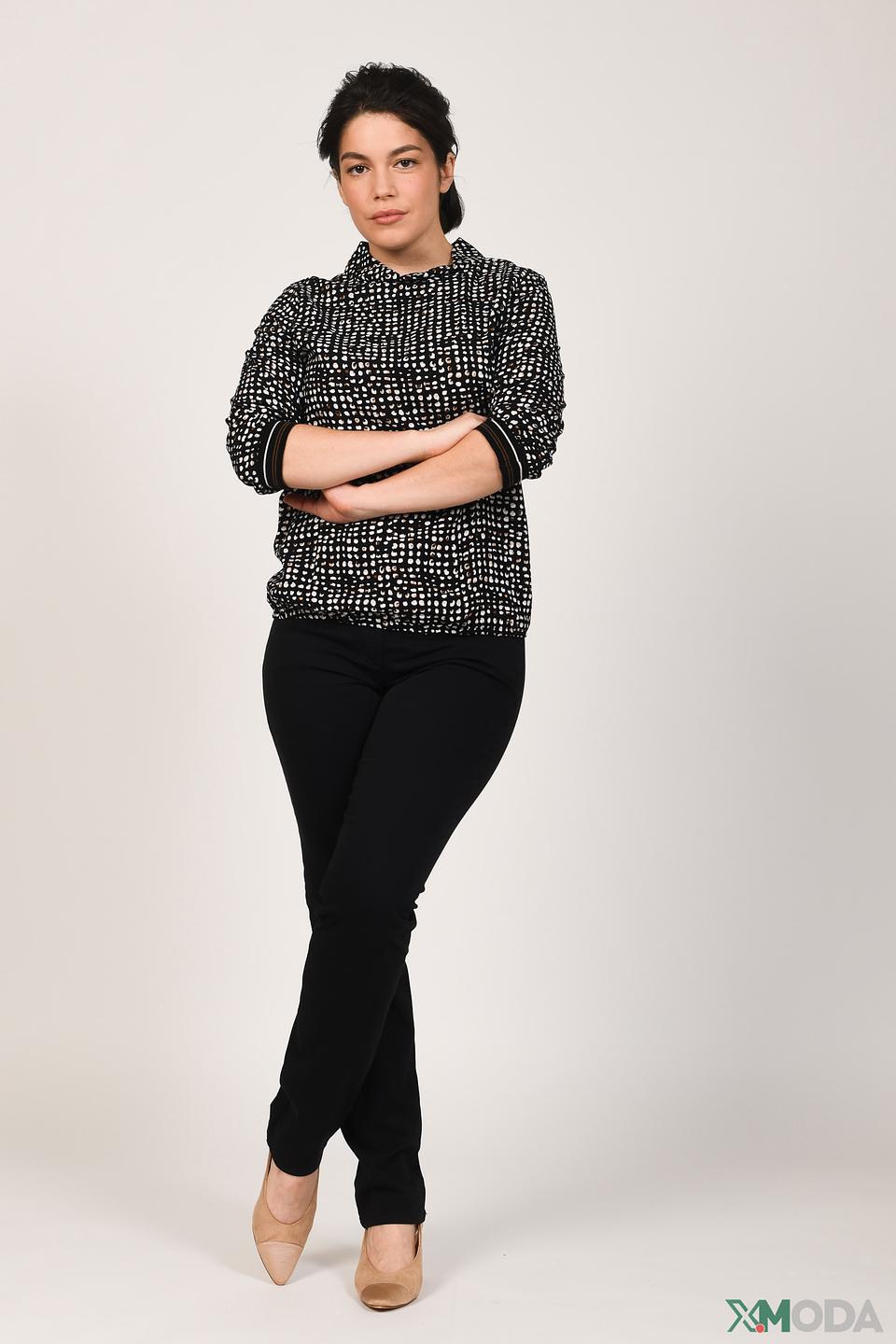 Блуза Bianca с принтом чёрно-белый