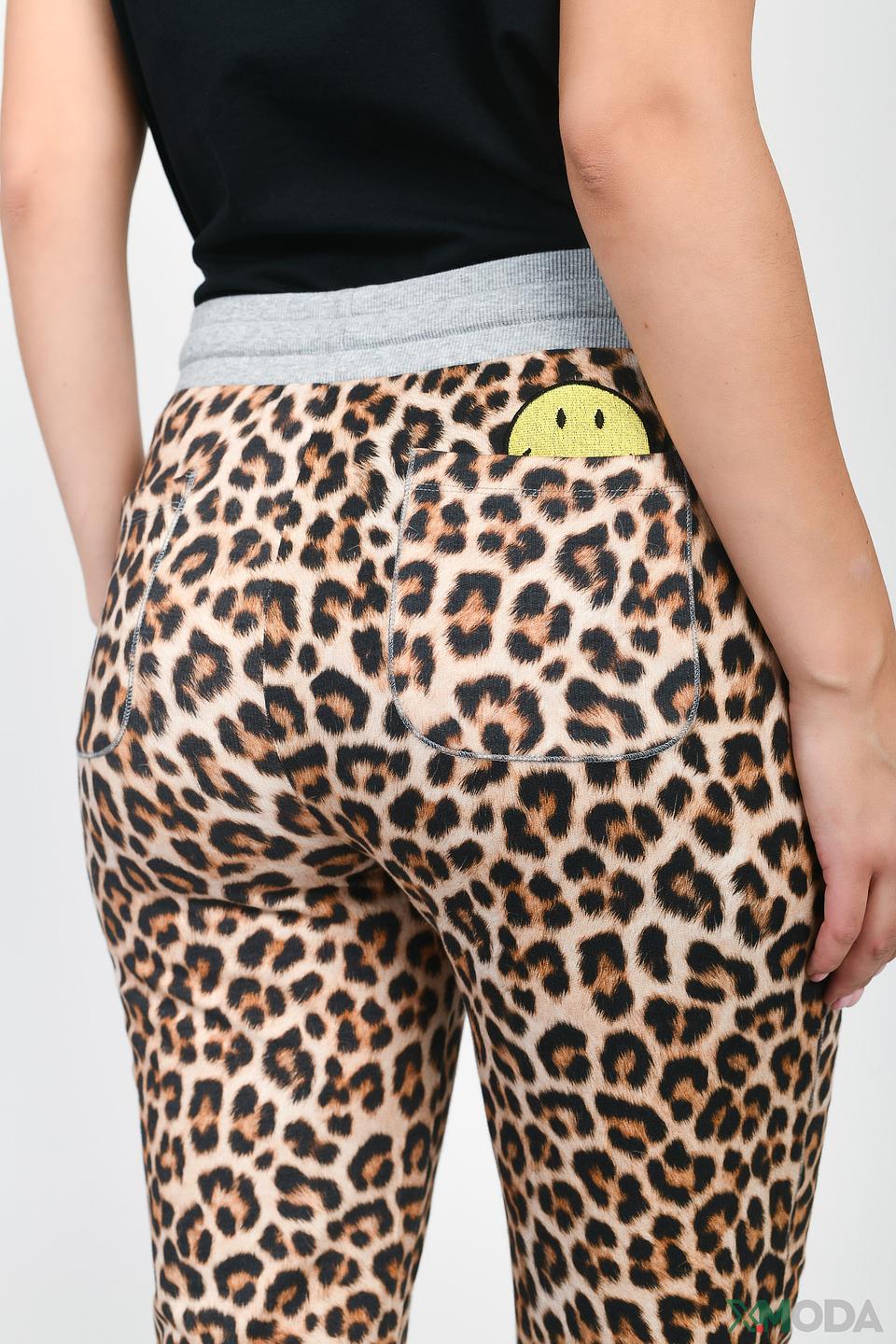 Брюки трикотажные Oui леопард