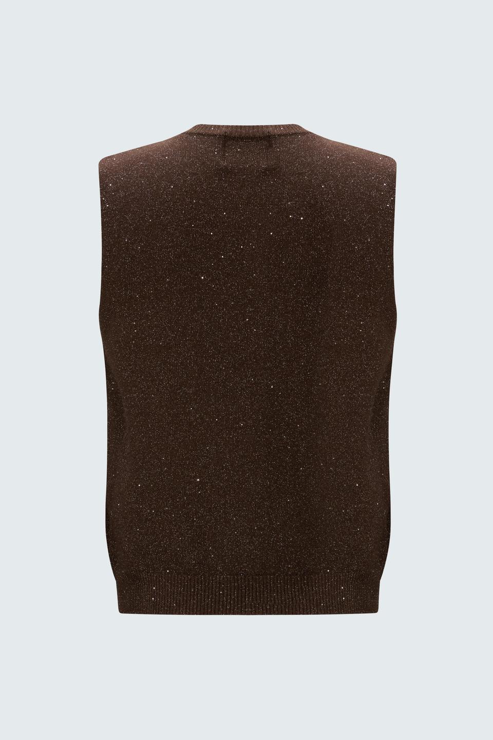 Шоколадный жилет с люрексом Croche
