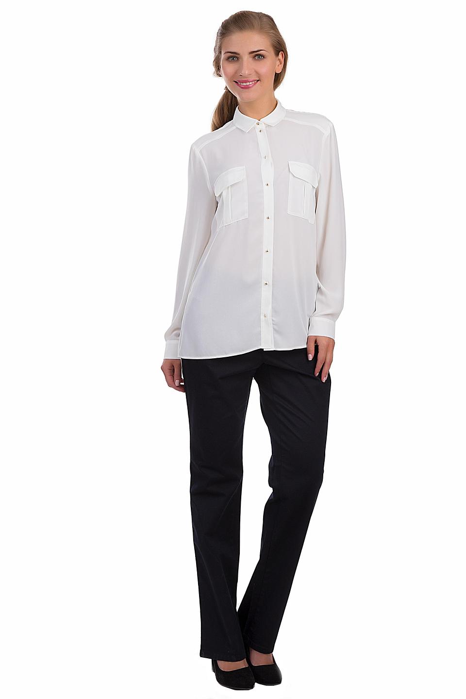 Белая блуза Steilmann рубашечного кроя с накладными карманами