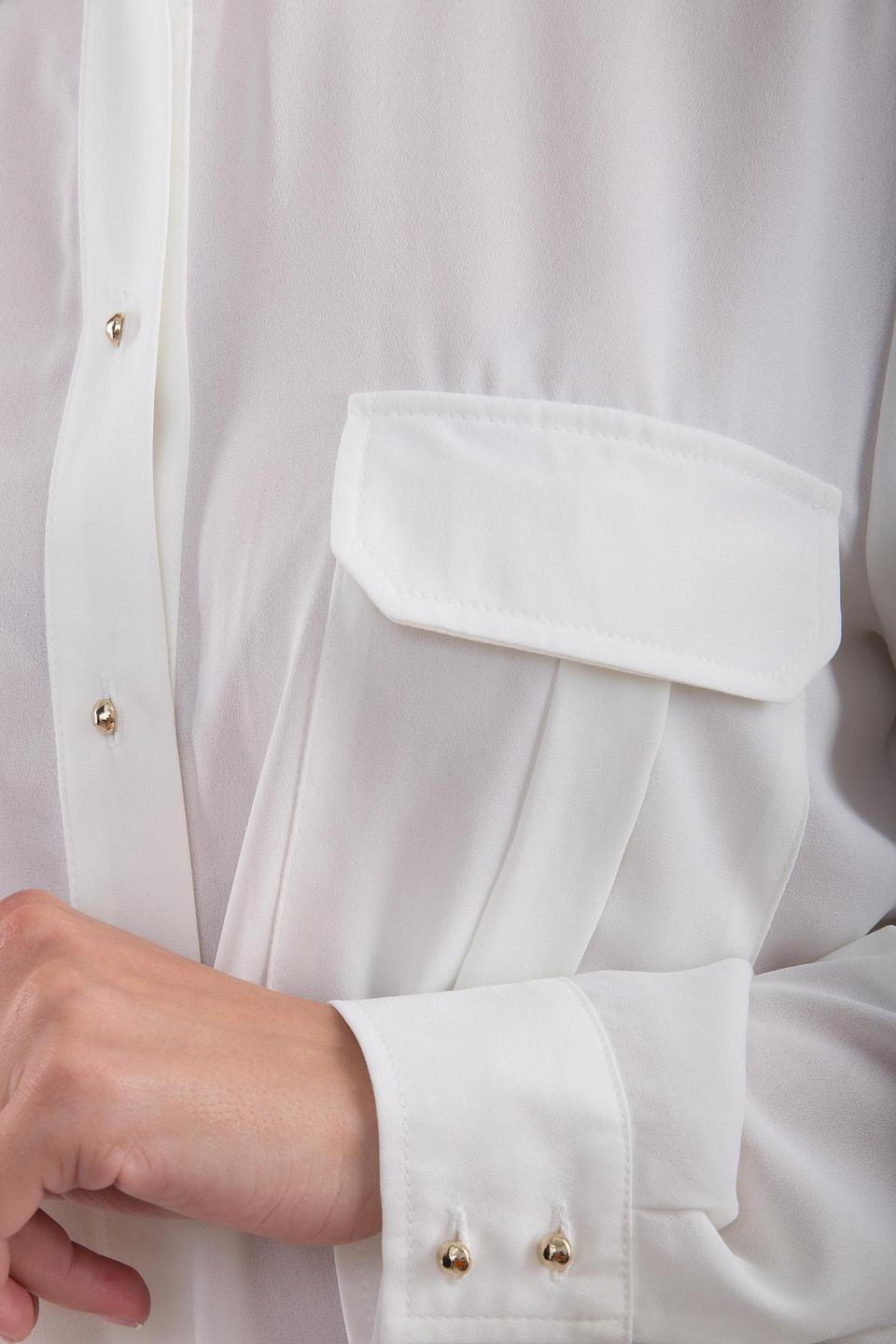 Белая блуза Steilmann рубашечного кроя с накладными карманами