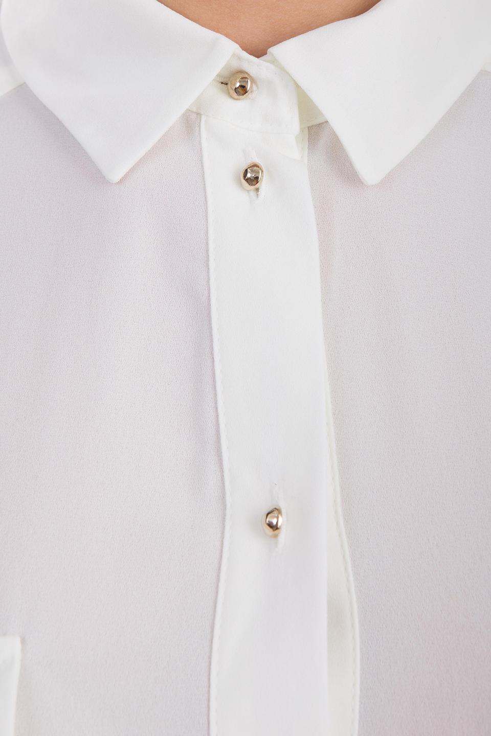 Белая блуза Steilmann рубашечного кроя с накладными карманами